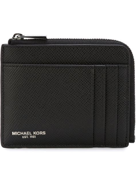 michael kors mens logo zip-around wallet|Michael Kors wristlet wallet black.